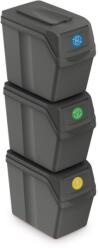 Rauman Set pubele pentru deseuri sortate, 3 x 20 l, gri (ISWB20S3-405U) Cos de gunoi