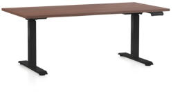 Rauman Masa inaltime reglabila OfficeTech D, 160 x 80 cm, bază neagră, nuca