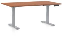 Rauman Masa inaltime reglabila OfficeTech D, 120 x 80 cm, bază gri, cireașă
