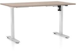 Rauman Masa inaltime reglabila OfficeTech A, 120 x 80 cm, bază albă, stejar