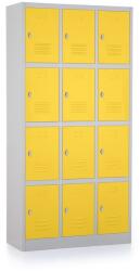 Rauman Dulap metalic - 12 cutii, 90 x 40 x 185 cm, blocare, galben - ral 1023