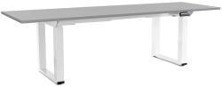 Rauman Masă înălțime reglabilă OfficeTech Strong 240 x 80 cm, picioare albe, gri deschis