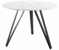 SIGNAL MEBLE Masă de bucătărie Tetis, 100 cm diametru, marmură / negru (TETISBC100)