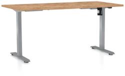 Rauman Masă înălțime reglabilă OfficeTech A, 160 x 80 cm, picioare gri, stejar kraft