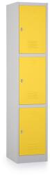 Rauman Dulap metalic - 3 cutii, 38 x 45 x 185 cm, blocare, galben - ral 1023