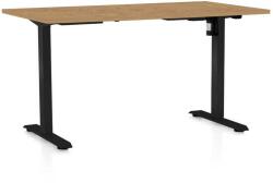 Rauman Masă înălțime reglabilă OfficeTech A, 120 x 80 cm, picioare negre, stejar piatra