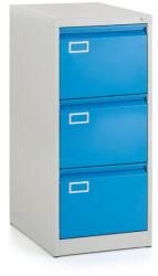 Rauman Dosar metalic A4 - 3 sertare, 45, 5 x 62 x 101, 5 cm, încuietoare cilindru, albastru - ral 5012 Dulap arhivare