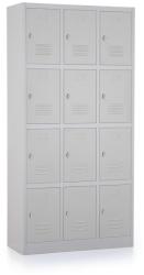 Rauman Dulap metalic - 12 cutii, 90 x 40 x 185 cm, blocare cu rotire, gri - ral 7035