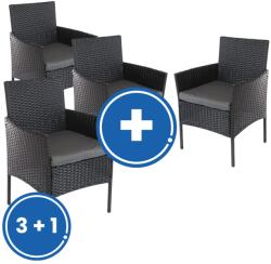 Rauman Scaun de gradina Solano 3 + 1 GRATUIT, negru (WRC-002)