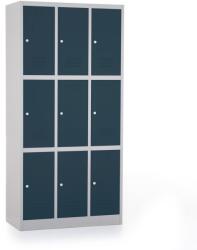 Rauman Dulap metalic - 9 cutii, 90 x 45 x 185 cm, broasca cilindrica, antracit - ral 7016