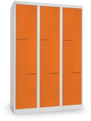 Rauman Dulap metalic Z, 3 compartimente, 120 x 50 x 180 cm, inchidere cilindrica, portocaliu - ral 2004