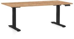 Rauman Masă înălțime reglabilă OfficeTech C, 160 x 80 cm, picioare negre, stejar kraft