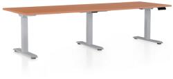 Rauman Masa inaltime reglabila OfficeTech Long, 240 x 80 cm, bază gri, cireașă