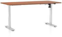 Rauman Masa inaltime reglabila OfficeTech A, 160 x 80 cm, bază albă, cireașă