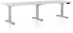 Rauman Masa inaltime reglabila OfficeTech Long, 240 x 80 cm, bază gri, gri deschis