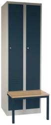 Rauman Dulap metalic cu bancheta, 60 x 85 x 185 cm, plinta, inchidere cilindrica, antracit - ral 7016