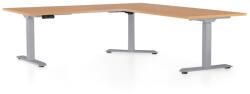 Rauman Masa inaltime reglabila OfficeTech Angle, 180 x 200 cm, bază gri, fag