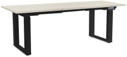 Rauman Masă înălțime reglabilă OfficeTech Strong 200 x 80 cm, picioare negre, frasin alb
