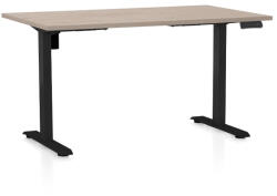 Rauman Masa inaltime reglabila OfficeTech B, 140 x 80 cm, bază neagră, stejar