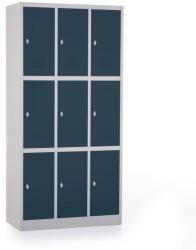 Rauman Dulap metalic - 9 cutii, 90 x 45 x 185 cm, blocare cu rotire, antracit - ral 7016