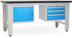 Rauman Masa atelier Solid MDF-13, 180 cm, 2 cutii suspendate, negru