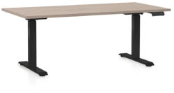 Rauman Masa inaltime reglabila OfficeTech D, 160 x 80 cm, bază neagră, stejar