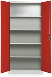 Rauman Dulap metalic universal, 90 x 40 x 185 cm, încuietoare cu cilindru, roșu - ral 3000 (C01) Dulap arhivare