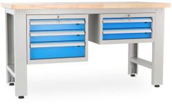 Rauman Masa atelier Stejar masiv-32, 150 cm, 2 cutii suspendate, stejar