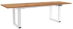 Rauman Masă înălțime reglabilă OfficeTech Strong 240 x 80 cm, picioare albe, stejar auriu