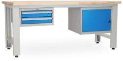 Rauman Masa atelier Stejar masiv-21, 210 cm, 2 cutii suspendate, stejar