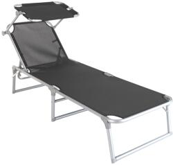 Rauman Sezlong de gradina Spiro, negru / gri (WL-036)