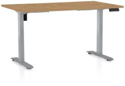 Rauman Masă înălțime reglabilă OfficeTech B, 140 x 80 cm, picioare gri, stejar piatra