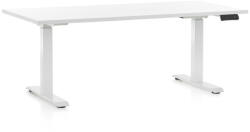 Rauman Masa inaltime reglabila OfficeTech D, 160 x 80 cm, bază albă, alb