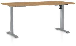 Rauman Masă înălțime reglabilă OfficeTech A, 160 x 80 cm, picioare gri, stejar piatra
