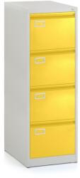 Rauman Dosar metalic A4 - 4 sertare, 45, 5 x 62 x 132 cm, încuietoare cilindru, galben - ral 1023 Dulap arhivare