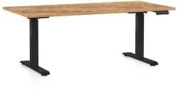 Rauman Masă înălțime reglabilă OfficeTech C, 160 x 80 cm, picioare negre, stejar auriu