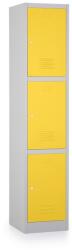 Rauman Dulap metalic - 3 cutii, 38 x 45 x 185 cm, incuietoare cilindrica, galben - ral 1023
