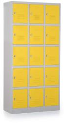 Rauman Dulap metalic - 15 cutii, 90 x 40 x 185 cm, blocare, galben - ral 1023
