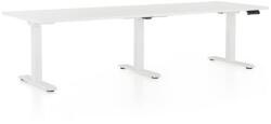 Rauman Masa inaltime reglabila OfficeTech Long, 240 x 80 cm, bază albă, alb