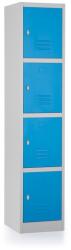 Rauman Dulap metalic - 4 cutii, 38 x 45 x 185 cm, blocare, albastru - ral 5012