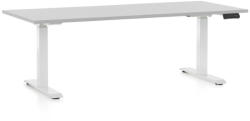 Rauman Masa inaltime reglabila OfficeTech D, 180 x 80 cm, bază albă, gri deschis