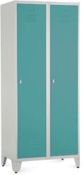 Rauman Dulap metalic, 80 x 50 x 191, 5 cm, picioare reglabile, încuietoare pentru lacăt, verde - ral 6033