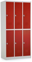 Rauman Dulap metalic - 6 cutii, 90 x 45 x 185 cm, blocare roșu - ral 3000