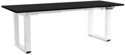 Rauman Masă înălțime reglabilă OfficeTech Strong 200 x 80 cm, picioare albe, negru