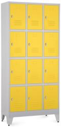 Rauman Dulap metalic - 12 cutii, 90 x 40 x 196, 5 cm, picioare reglabile, încuietoare pentru lacăt, galben - ral 1023