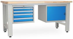 Rauman Masa atelier stejar masiv-41, 180 cm, 2 cutii suspendate, stejar