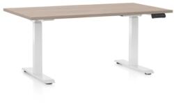 Rauman Masa inaltime reglabila OfficeTech C, 140 x 80 cm, bază albă, stejar