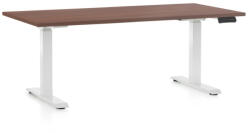 Rauman Masa inaltime reglabila OfficeTech D, 160 x 80 cm, bază albă, nuca