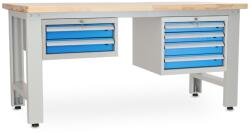 Rauman Masa atelier Stejar masiv-24, 180 cm, 2 cutii suspendate, stejar