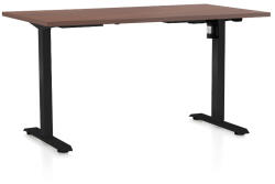 Rauman Masa inaltime reglabila OfficeTech A, 140 x 80 cm, bază neagră, nuca